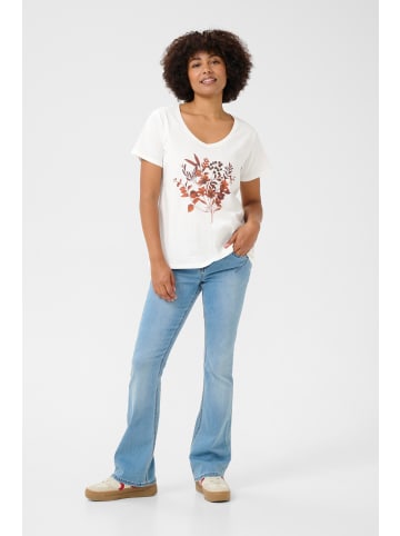 Cream T-Shirt kurzarm CRElvire Regular fit in White Orange Flowers