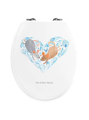 Mr. & Mrs. Panda Toilettendeckel Mäuse Herz ohne Spruch in Weiß