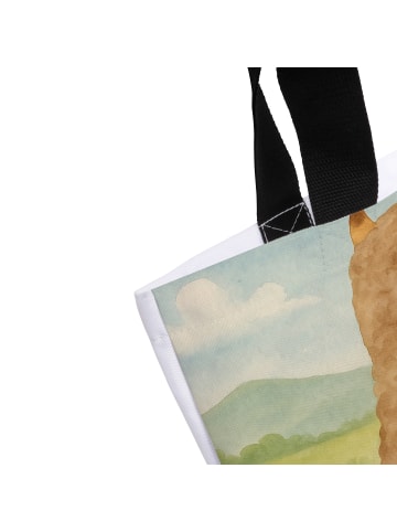 Mr. & Mrs. Panda Strandtasche Alpaka Fahne Design ohne Spruch in Weiß