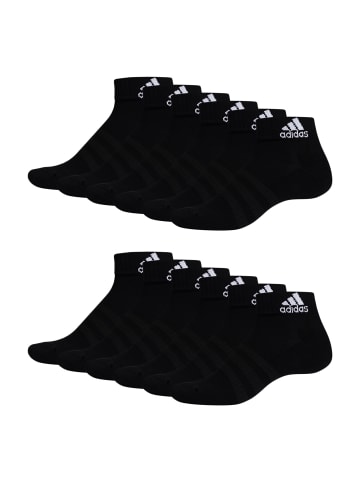 adidas 6 Paar Quartersocks Cushioned in Schwarz