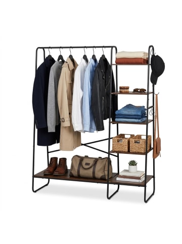 relaxdays Kleiderständer in Braun/ Schwarz - (B)120 x (H)160 x (T)45 cm