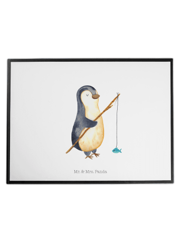 Mr. & Mrs. Panda Schreibtischunterlage Pinguin Angler ohne Spruch in Weiß