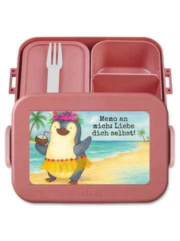 Mr. & Mrs. Panda MEPAL Bentobox Pinguin Kokosnuss Design mit Spruch in Rot Pastell
