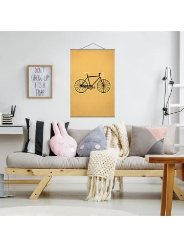 WALLART Stoffbild mit Posterleisten - Fahrrad in Gelb in Orange