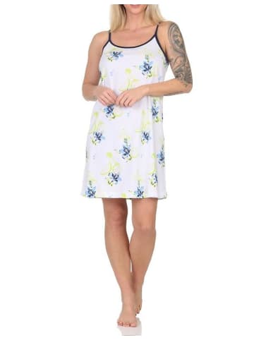 NORMANN Spaghetti Nachthemd Neglige - 85877 in weiss
