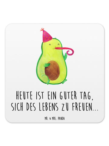 Mr. & Mrs. Panda Untersetzer Set Avocado Feier mit Spruch in Weiß