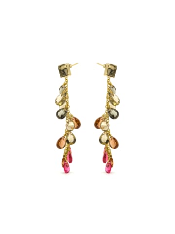 Luxenter Ohrringe aus 925er Sterlingsilber und hydrothermale Quarz mit 18k Gelbgoldfinish