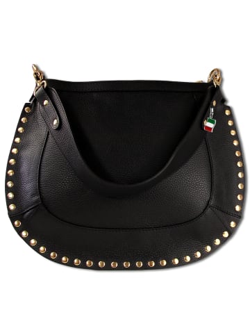 Florence Leder Schultertasche, Umhängetasche Florence Tasche schwarz ca. 36cm