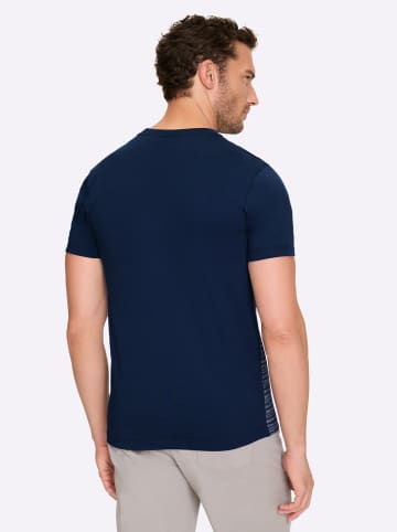 WITT WEIDEN Kurzarmshirt in dunkelblau-salbei-gestreift