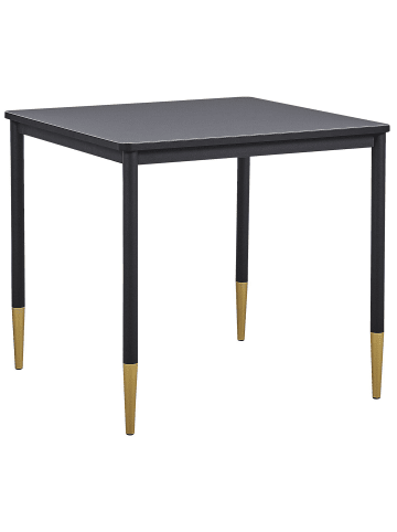Beliani Esszimmertisch SHALFORD in Schwarz/Gold - (W) 80 x (H) 75 x (L) 80 cm