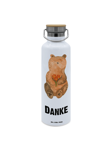 Mr. & Mrs. Panda Leichte Trinkflasche Bär Dankbar mit Spruch in Weiß