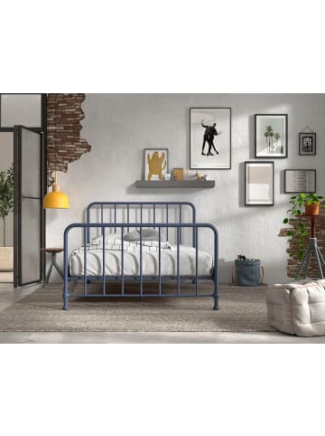 58 aufm Kessel METALLBETT Kay 147x110x207 aus Metall in Blau matt