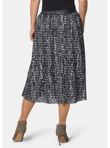 GOLDNER Weiter Druckrock mit Rundumgummibund in schwarz / weiß / gemustert