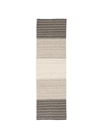 Pergamon Natur Teppich Läufer Wolle Skandi  Stripes in Grau Creme