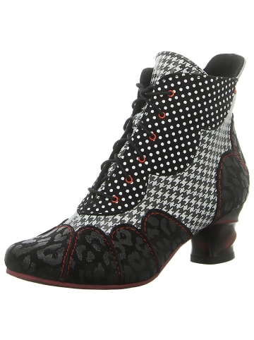 SIMEN Schnürstiefeletten in schwarz/weiss