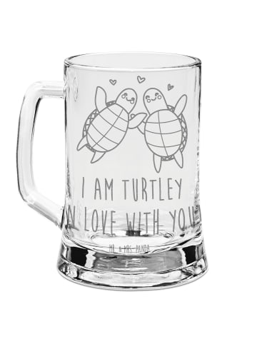 Mr. & Mrs. Panda Glaskrug Schildkröten Paar mit Spruch in Transparent
