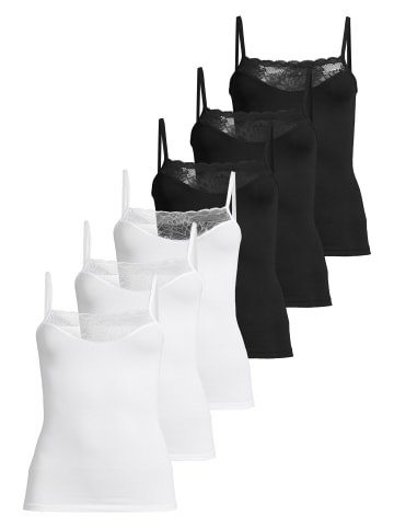 Conta Spaghetti Top Modal in Weiß / schwarz