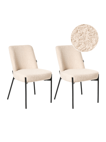 Beliani 2er-Set Esszimmerstuhl MALIN in Beige/Schwarz