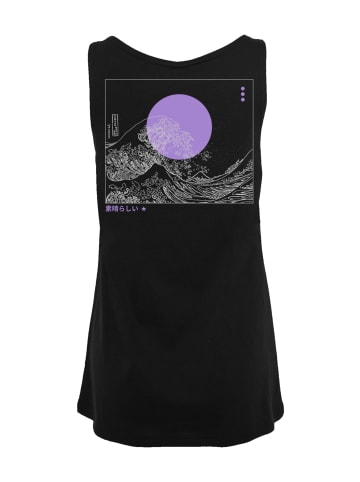 F4NT4STIC Ladies Tanktop Kanagawa Welle in schwarz