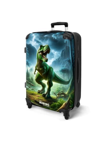 NoBoringSuitCases Suitcase, Koffer, Reisekoffer T-Rex grün blau