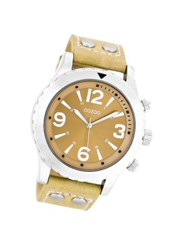 Oozoo Analog-Armbanduhr Oozoo Timepieces beige groß (ca. 45mm)