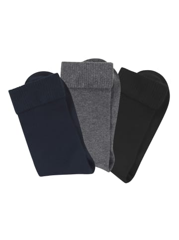 H.I.S Basicsocken in 1x anthrazit, 1x marine, 1x schwarz
