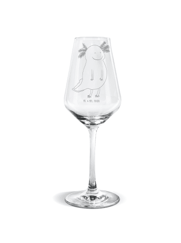 Mr. & Mrs. Panda Weißweinglas Axolotl Glücklich ohne Spruch in Transparent