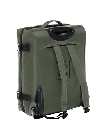 SONS OF ALOHA 2in1 Handgepäckkoffer & Rucksack Backpacker Rucksack mit Rollen 3 in 1 Handgepäck  55 cm in grün