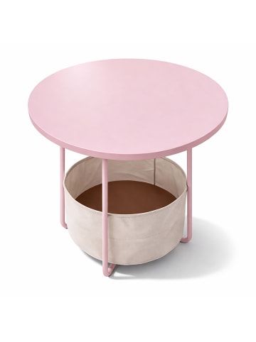 Beistelltisch in Altrosa/ Cremeweiß - (H)50 x Ø 45 cm