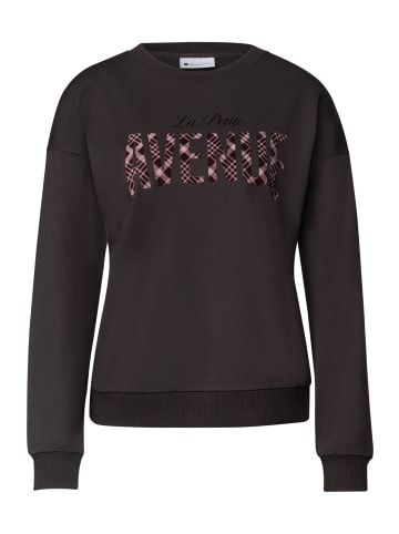 Street One Langarmshirt mit Wording Artwork in Black Coffee