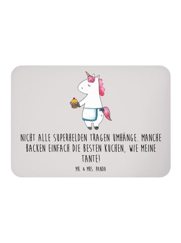 Mr. & Mrs. Panda Kühlschrankmagnet Super Tante mit Spruch in Grau Pastell