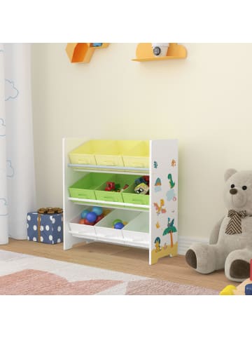 en.casa Kinderregal Boiro in Gelb Grün (H)59.5cm (B)62cm (T)29.5cm