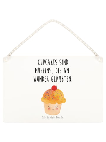 Mr. & Mrs. Panda Deko Schild Cupcake mit Spruch in Transparent