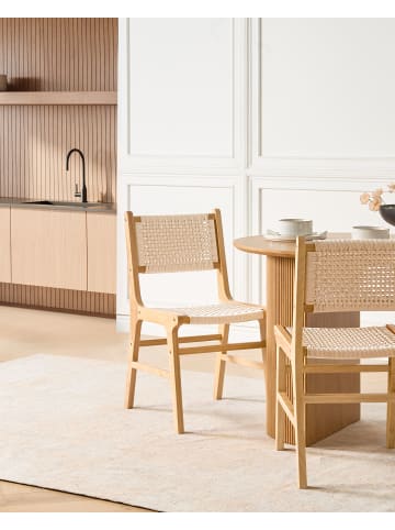 Beliani 2er-Set Esszimmerstuhl OZELLA in Braun/Beige