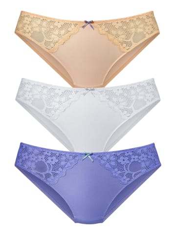 PETITE FLEUR Slip in blau+mandarine+weiß