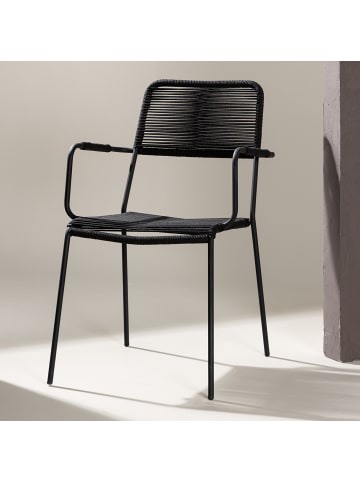 home24 home24 Armlehnenstuhl - Schwarz - Polyester - 55 x 85 x 66 cm in Schwarz