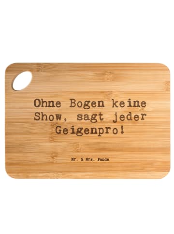 Mr. & Mrs. Panda Schneidebrett Spruch Geige Bogen mit Spruch in Braun
