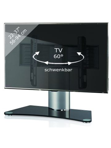 VCM  TV Aufsatz Erhöhung Glas Windoxa Mini in Schwarzglas