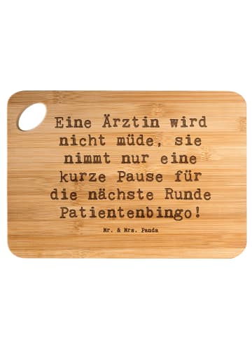 Mr. & Mrs. Panda Schneidebrett Spruch Ärztin Pause mit Spruch in Braun