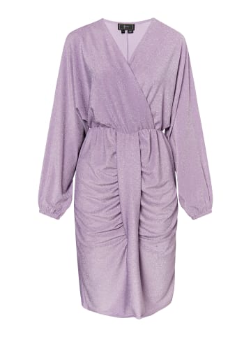faina Damen Abendkleid Mit Glanzgarn in Flieder
