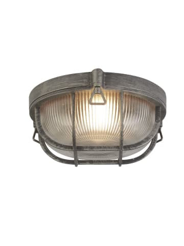 Licht-Erlebnisse Außen Wandlampe (B)26.5 x (H)26.5 cm in Silber Antik Klar/Transparent