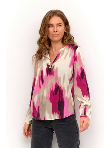 Kaffe Langarm-Bluse KAbeathe in Pink Abstract Print