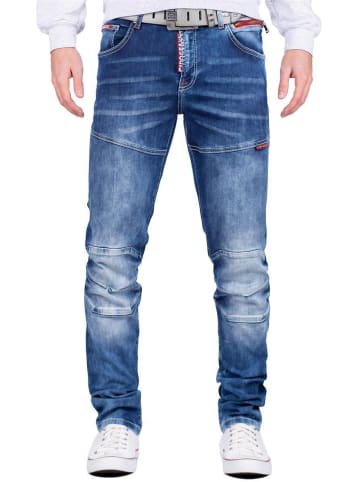 Cipo & Baxx Herren Straight Fit Jeans Stonewashed in Blue