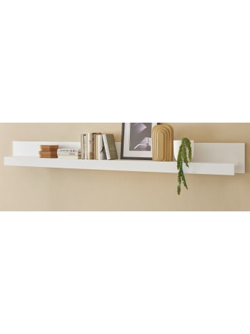 Furn.Design Wandboard weiß matt, Wandregal 217 x 22 cm, Derby