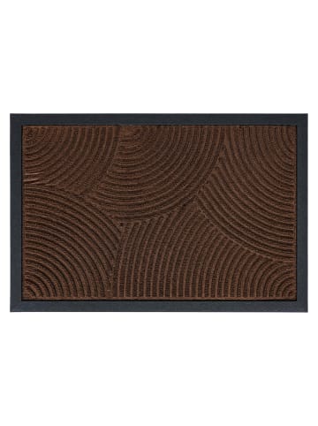 relaxdays Fußmatte "Wellen" in Braun - 60 x 40 cm