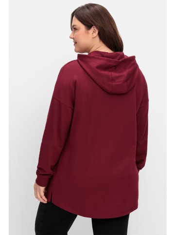 sheego Kapuzensweatshirt in weinrot