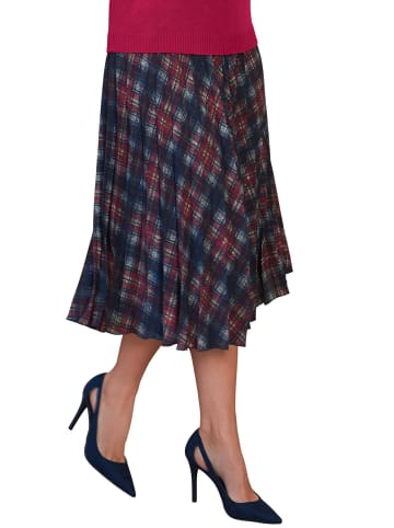 GOLDNER Eleganter Karorock mit Schlupfbund in marine / rot / kariert