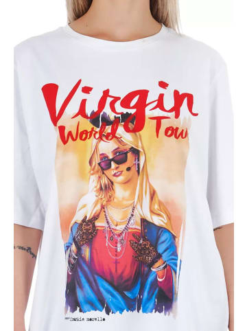 Frankie Morello Blau Weiß Baumwolle Damen T-Shirt
