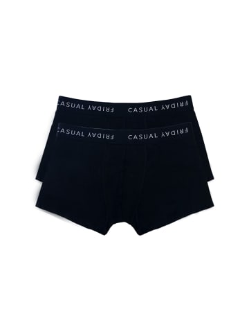 CASUAL FRIDAY 2-er Stück Pack Boxershorts Trunks Set Basic Unterwäsche NORH in Schwarz