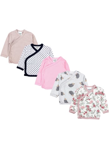TupTam Baby Mädchen Langarm Wickelshirt 5er Set in beige/grau